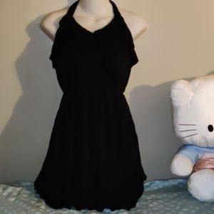 Full Tilt Black Ruffle Halter Dress